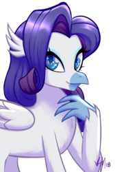 Size: 500x742 | Tagged: safe, artist:emberfan11, rarity, classical hippogriff, hippogriff, g4, female, hippogriffied, simple background, solo, species swap, transparent background