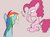 Size: 820x614 | Tagged: safe, artist:noupu, pinkie pie, rainbow dash, earth pony, pegasus, pony, g4, secrets and pies