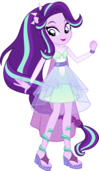 Size: 1319x2267 | Tagged: safe, artist:whalepornoz, starlight glimmer, equestria girls, equestria girls specials, g4, my little pony equestria girls: better together, my little pony equestria girls: forgotten friendship, bare shoulders, cape, clothes, dress, feet, female, open-toed shoes, ponied up, sandals, see-through, simple background, sleeveless, smiling, solo, strapless, super ponied up, transparent background, vector