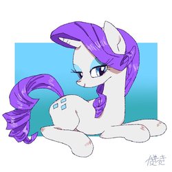 Size: 768x768 | Tagged: safe, artist:kagitsuki, rarity, pony, unicorn, g4, female, looking at you, mare, simple background, solo
