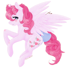 Size: 1024x973 | Tagged: safe, artist:dreamcreationsink, heart throb, pegasus, pony, g1, bow, female, mare, simple background, solo, tail bow, transparent background