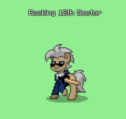 Size: 348x330 | Tagged: safe, doctor whooves, time turner, earth pony, pony, pony town, g4, character, doctor who, pixel art, ponified, sprite, the doctor, twelfth doctor