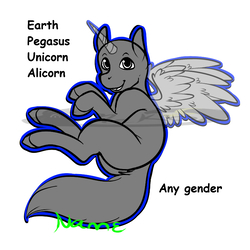 Size: 800x800 | Tagged: safe, oc, oc only, alicorn, earth pony, pegasus, pony, unicorn, badge, commission, digital badge, solo, your character here