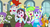 Size: 1488x811 | Tagged: safe, screencap, aqua blossom, brawly beats, cherry crash, crimson napalm, ringo, starlight, velvet sky, equestria girls, g4, my little pony equestria girls: friendship games, background human, cropped, devil horn (gesture), end credits, faic, right there in front of me