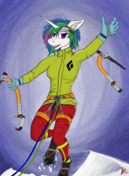 Size: 2200x3000 | Tagged: safe, artist:wax-42, princess celestia, anthro, unguligrade anthro, g4, cliff, climbing, high res, ice, rope, snow, standing, winter