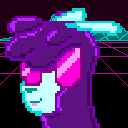 Size: 128x128 | Tagged: safe, paprika (tfh), alpaca, them's fightin' herds, community related, female, pixel art, solo, sunglasses, synthwave