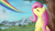 Size: 1920x1080 | Tagged: safe, artist:taggerung, fluttershy, rainbow dash, pegasus, pony, g4, sonic rainboom (episode), female, mountain, mountain range, rainbow trail, river, solo, tree