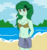 Size: 1772x1872 | Tagged: safe, artist:brandon-vortex, wallflower blush, equestria girls, equestria girls specials, g4, my little pony equestria girls: better together, my little pony equestria girls: forgotten friendship, beach, belly button, bikini, bikini top, blushing, breasts, cleavage, clothes, female, midriff, ocean, shy, solo, swimsuit