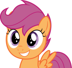 Size: 5000x4767 | Tagged: safe, artist:dashiesparkle, scootaloo, pegasus, pony, g4, parental glideance, .svg available, absurd resolution, cute, cutealoo, female, filly, simple background, smiling, solo, transparent background, vector