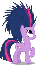 Size: 3000x5200 | Tagged: safe, artist:dashiesparkle, twilight sparkle, pony, unicorn, g4, games ponies play, .svg available, alternate hairstyle, female, high res, looking up, mare, raised hoof, simple background, solo, transparent background, unicorn twilight, vector