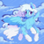 Size: 1928x1912 | Tagged: safe, artist:ls_skylight, oc, oc only, pegasus, pony, blushing, cloud, colored wings, colored wingtips, female, flying, mare, smiling, solo, spread wings, unshorn fetlocks, windswept mane, wings