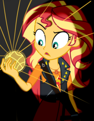 Size: 798x1024 | Tagged: safe, artist:drakizora, artist:goldhajik, edit, sunset shimmer, equestria girls, g4, apple of eden, assassin's creed, sunset holding things