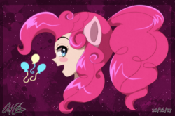 Size: 3082x2062 | Tagged: safe, artist:aloubell, pinkie pie, human, g4, bust, eared humanization, high res, humanized, ponytail, portrait
