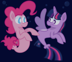 Size: 980x840 | Tagged: safe, artist:redrose26, pinkie pie, twilight sparkle, alicorn, seapony (g4), g4, my little pony: the movie, seaponified, seapony pinkie pie, seapony twilight, species swap, twilight sparkle (alicorn), underwater