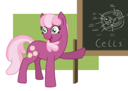Size: 700x500 | Tagged: safe, artist:tempestcord, cheerilee, earth pony, pony, g4, biology, chalkboard, female, science, solo