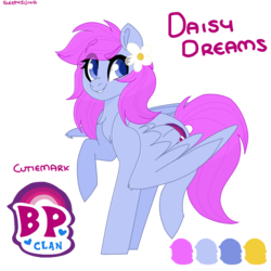 Size: 1000x1000 | Tagged: safe, artist:sleepysuika, daisy dreams, pegasus, pony, g4, female, flower, flower in hair, mare, raised hoof, solo