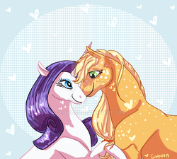 Size: 800x720 | Tagged: safe, artist:gloriaus, applejack, rarity, g4, female, lesbian, ship:rarijack, shipping