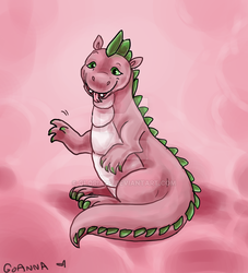 Size: 800x880 | Tagged: safe, artist:gloriaus, spike (g1), dragon, g1, male, solo, watermark