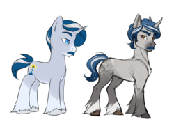 Size: 1219x870 | Tagged: safe, artist:askbubblelee, oc, oc only, oc:silver lining, pony, unicorn, coat markings, facial hair, looking at you, male, moustache, redesign, simple background, socks (coat markings), solo, stallion, unshorn fetlocks, white background