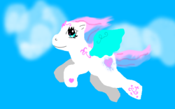 Size: 640x400 | Tagged: safe, artist:pokephan49, star catcher, pegasus, pony, g3, female, flying, mare, solo