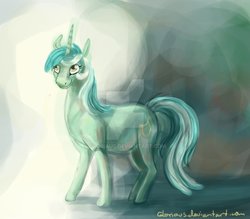 Size: 955x836 | Tagged: safe, artist:gloriaus, lyra heartstrings, pony, unicorn, g4, female, mare, solo, watermark