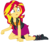 Size: 12000x10000 | Tagged: safe, artist:sunshi, sunset shimmer, equestria girls, equestria girls specials, g4, my little pony equestria girls: better together, my little pony equestria girls: forgotten friendship, absurd resolution, amnesia, clothes, confused, female, humans doing horse things, scared, simple background, solo, transparent background, vector