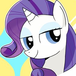 Size: 983x983 | Tagged: safe, artist:erufi, rarity, pony, unicorn, g4, female, looking at you, mare, solo