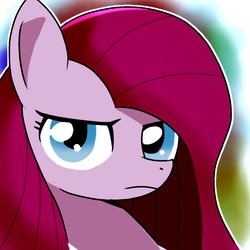 Size: 983x983 | Tagged: safe, artist:erufi, pinkie pie, earth pony, pony, g4, female, looking at you, mare, pinkamena diane pie, solo