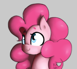 Size: 474x423 | Tagged: safe, artist:kaywhitt, pinkie pie, earth pony, pony, g4, bust, cute, diapinkes, female, gray background, mare, portrait, simple background, solo