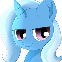 Size: 768x768 | Tagged: safe, artist:erufi, trixie, pony, unicorn, g4, cute, female, looking at you, mare, simple background, white background
