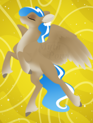 Size: 900x1184 | Tagged: safe, artist:mythpony, oc, oc only, oc:dreamweaver, pegasus, pony, eyes closed, female, lineless, mare, solo, spread wings, wings