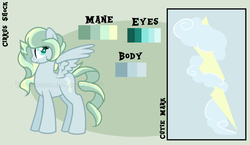 Size: 1563x905 | Tagged: safe, artist:ipandacakes, oc, oc only, oc:cirrus shock, pegasus, pony, female, mare, offspring, parent:sky stinger, parent:vapor trail, parents:vaporsky, reference sheet, solo