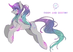 Size: 1300x914 | Tagged: safe, artist:seamaggie, oc, oc only, oc:doom and destiny, pony, unicorn, colored pupils, female, glasses, mare, simple background, solo, white background