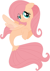 Size: 410x580 | Tagged: safe, artist:picclicker1, oc, oc only, oc:cherry blossom, seapony (g4), base used, female, floppy ears, freckles, mare, offspring, parent:big macintosh, parent:fluttershy, parents:fluttermac, seaponified, simple background, solo, species swap, white background