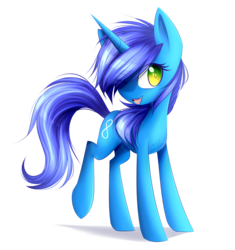 Size: 2467x2629 | Tagged: safe, artist:snowbunny0820, oc, oc:windows 8, pony, unicorn, female, hair over one eye, high res, mare, microsoft windows, one eye closed, ponified, simple background, solo, transparent background, windows 8, wink