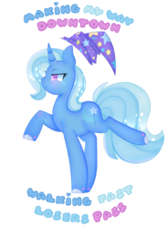 Size: 3000x4087 | Tagged: safe, artist:bunxl, trixie, pony, unicorn, g4, a thousand miles, clothes, ethereal mane, female, hat, heart, heart eyes, lyrics, simple background, song reference, starry eyes, starry mane, starry tail, tail, text, transparent background, trixie's hat, vanessa carlton, wingding eyes