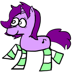 Size: 1205x1230 | Tagged: safe, artist:bigsneks, oc, oc only, oc:mable syrup, pony, unicorn, blind, clothes, simple background, socks, solo, striped socks, transparent background