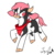 Size: 1200x1200 | Tagged: safe, artist:doodlegamertj, arizona (tfh), cow, them's fightin' herds, bandana, cloven hooves, community related, female, palette swap, recolor, simple background, solo, transparent background