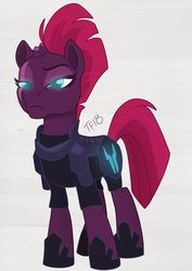 Size: 1053x1488 | Tagged: safe, artist:trish forstner, tempest shadow, pony, unicorn, g4, my little pony: the movie, broken horn, eye scar, female, horn, mare, scar, simple background