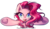 Size: 1500x868 | Tagged: safe, artist:chaosangeldesu, pinkie pie, earth pony, pony, g4, beautiful, female, happy, hug, looking at you, mare, open mouth, simple background, smiling, solo, starry eyes, transparent background, wingding eyes