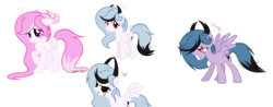 Size: 4673x1832 | Tagged: safe, artist:galaxyswirlsyt, oc, oc only, oc:liquid ink, pony, alternate design, black sclera, female, horns, mare, simple background, solo, transparent background