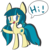 Size: 2000x2000 | Tagged: safe, artist:luckyclau, juniper montage, earth pony, pony, cute, equestria girls ponified, exclamation point, female, heart, hi, junibetes, looking at you, mare, missing accessory, no pupils, open mouth, pigtails, ponified, raised hoof, simple background, smiling, speech bubble, transparent background, twintails, waving
