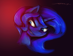 Size: 1855x1443 | Tagged: safe, artist:ferasor, princess luna, alicorn, pony, g4, bust, female, mare, solo