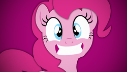 Size: 1366x768 | Tagged: safe, artist:4ourletters, pinkie pie, earth pony, pony, g4, faic, female, grin, lineless, smiling, solo, wallpaper