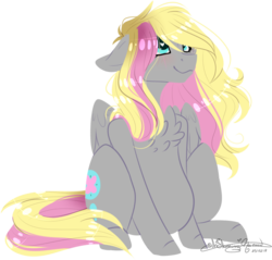 Size: 825x788 | Tagged: safe, artist:ohflaming-rainbow, oc, oc only, oc:shibu, pegasus, pony, chest fluff, female, mare, simple background, sitting, solo, transparent background