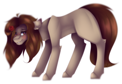 Size: 2147x1475 | Tagged: safe, artist:mauuwde, oc, oc only, oc:maya, earth pony, pony, female, flower, flower in hair, mare, simple background, solo, transparent background