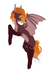 Size: 2329x3231 | Tagged: safe, artist:koshkamrrr, oc, oc only, oc:fire glow, bat pony, pony, bat pony oc, bat wings, chest fluff, clothes, ear fluff, female, freckles, garter belt, garters, high res, looking at you, mare, one eye closed, signature, simple background, socks, solo, spread wings, white background, wings, wink