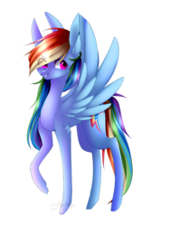 Size: 689x864 | Tagged: safe, artist:hyshyy, rainbow dash, pegasus, pony, g4, female, mare, simple background, solo, transparent background