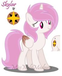 Size: 1600x1954 | Tagged: safe, artist:missbramblemele, oc, oc only, oc:skylark, alicorn, pony, colored wings, female, mare, multicolored wings, reference sheet, simple background, solo, transparent background