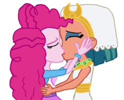 Size: 691x556 | Tagged: safe, artist:bigpurplemuppet99, pinkie pie, somnambula, equestria girls, g4, equestria girls-ified, female, kissing, lesbian, ship:pinkambula, shipping, simple background, transparent background